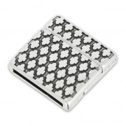 Magnetic clasp rhombus pattern 24mm for 20mm Lace Antique Silver Plating x1