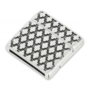 Magnetic clasp rhombus pattern 24mm for 20mm Lace Antique Silver Plating x1