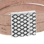 Magnetic clasp rhombus pattern 24mm for 20mm Lace Antique Silver Plating x1