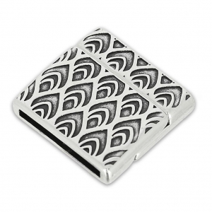 Magnetic clasp peacock pattern 24mm for 20mm Lace Antique Silver Plating x1