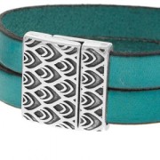 Magnetic clasp peacock pattern 24mm for 20mm Lace Antique Silver Plating x1