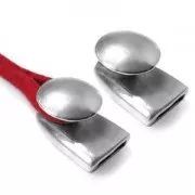 Round clasp for 2 mm Cord Antique Silver Platingx1