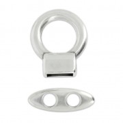 Toggle clasp for 5mm cord Antique Silver Plating x1