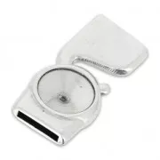 Hook and eye clasp for 5mm and rivoli 1122 12 mm lace Antique Silver Plating x1