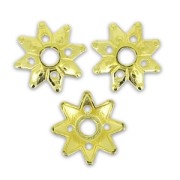 bead cap Flower-shaped 9mm mit fine Gold plated x8