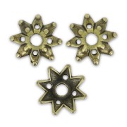 bead cap Flower-shaped  9mm bronze x8