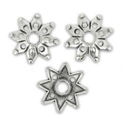 bead cap Flower-shaped 9mm Antique Silver Plating x8