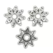 bead cap Flower-shaped 9mm Antique Silver Plating x8