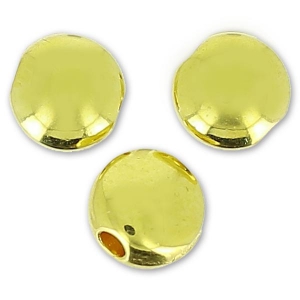 Flat Pucks 5.5mm fine Gold plated x6