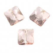 Faceted square 10mm Light Rose x10