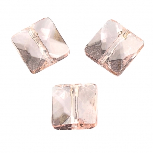 Faceted square 10mm Light Rose x10