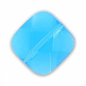 Faceted square 10mm Dark Aquamarine x1
