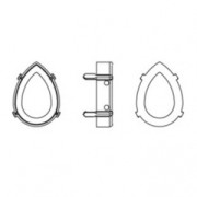 Cabochon setting PureCrystal 4320 Pear-shaped 10x7mm gold tone