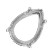 Cabochon setting PureCrystal 4320 Pear-shaped 10x7mm Rhodhium tone