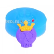 Mini silicon mold 25,9x19,1mm skull with crown|raw }}