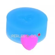 Mini moule silicone pour pâte polymère et pâte de métal 12,5x10,5 mm Coeur
