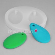 Mini silicon mold oval and drop pendant 55x32 mm|raw }}