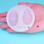 Mini silicon mold oval and drop pendant 55x32 mm