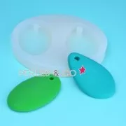 Mini silicon mold oval and drop pendant 55x32 mm