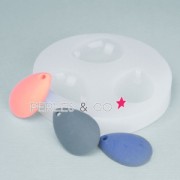 Mini silicon mold 3 drops pendants 28x20 mm|raw }}
