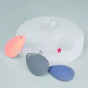 Mini silicon mold 3 drops pendants 28x20 mm