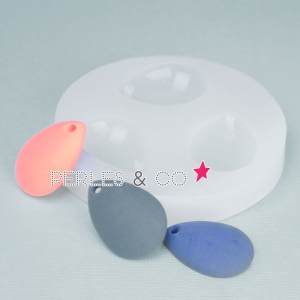 Mini silicon mold 3 drops pendants 28x20 mm