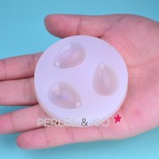 Mini silicon mold 3 drops pendants 28x20 mm