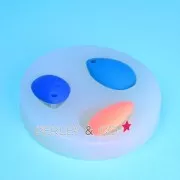 Mini silicon mold 3 drops pendants 28x20 mm
