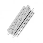 Clasp Beadslide for bead weaving to clip decorated 30x13mm rhodiumtone x1