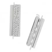 Clasp Beadslide for bead weaving to clip decorated 30x13mm rhodiumtone x1