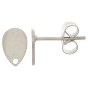 8mm Stainless steel drop earstud with hole x2