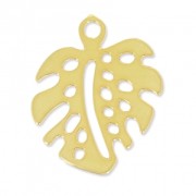 Philodendron's leaf charm 18mm fine gold plated x1|raw }}