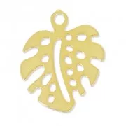 Philodendron's leaf charm 18mm fine gold plated x1