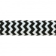 Braided cord  5 mm white/blackx1m