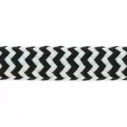Braided cord  5 mm white/blackx1m
