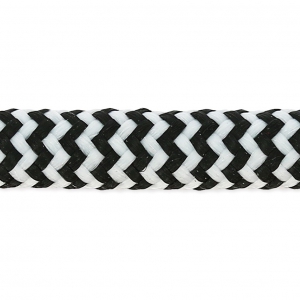 Braided cord  5 mm white/blackx1m