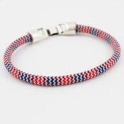 Braided cord 5 mm White/Red/Navy Blue x1m