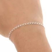 Rombo plate links Chain 3.1mm 925 Sterling Silver x 50cm