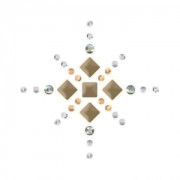 Hotfix star rhinestones pattern 3 cm Crystal/Met. Light Gold/Golden Shadow