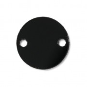 Round spacer 2 holes in plexiglas 15 mm Black Opaque x1