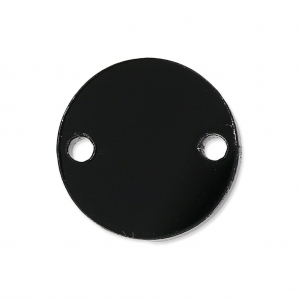 Round spacer 2 holes in plexiglas 15 mm Black Opaque x1