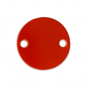Round spacer 2 holes in plexiglas 15 mm Red half-opaque x1
