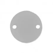 Round spacer 2 holes in plexiglas 15 mm Silver Opaque x1