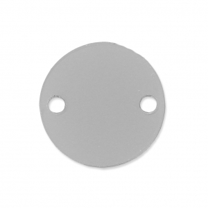 Round spacer 2 holes in plexiglas 15 mm Silver Opaque x1