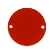 Round spacer 2 holes in plexiglas 20 mm Red Half-opaque x1