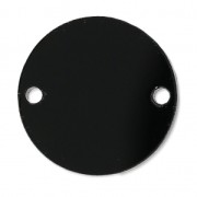 Round spacer 2 holes in plexiglas 25 mm Black Opaque x1