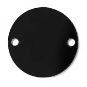 Round spacer 2 holes in plexiglas 25 mm Black Opaque x1