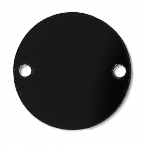 Round spacer 2 holes in plexiglas 25 mm Black Opaque x1