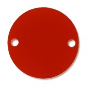 Round spacer 2 holes in plexiglas 25 mm Red Half-opaque x1|raw }}