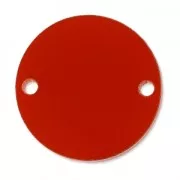 Round spacer 2 holes in plexiglas 25 mm Red Half-opaque x1